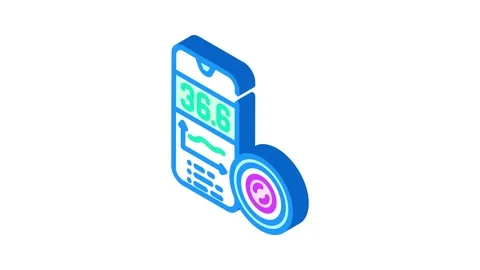 Temperature sensor wearable isometric icon animation Video stock 327280648