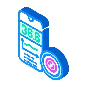 Temperature sensor wearable isometric icon vector illustration Illustrazione stock