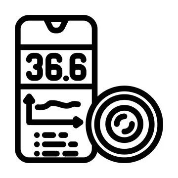 Temperature sensor wearable line icon vector illustration Stock Illustration