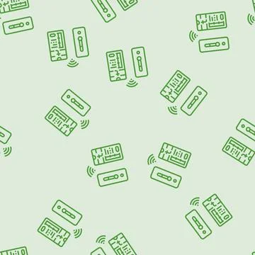 Temperature sensor wearable line seamless pattern Illustrazione stock