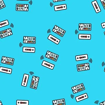 Temperature sensor wearable vector seamless pattern Stock Illustration