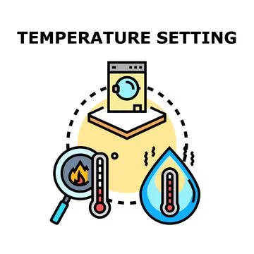 Temperature setting for laundry and water heating concept Stock Illustration
