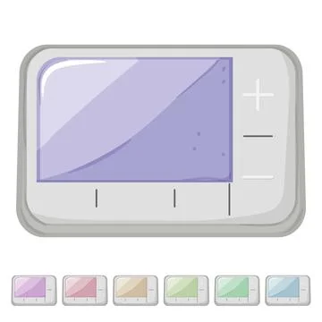 Temperature smart thermostat cartoon vector graphic Illustrazione stock