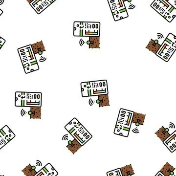 Temperature soil control smart farm vector seamless pattern 스톡 일러스트