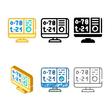 Temperature styleset and humidity control color icon vector Stock Illustration