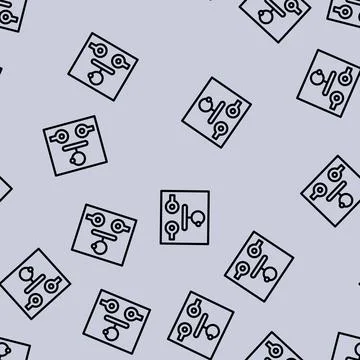 Temperature switches line vector seamless pattern Stock Illustration