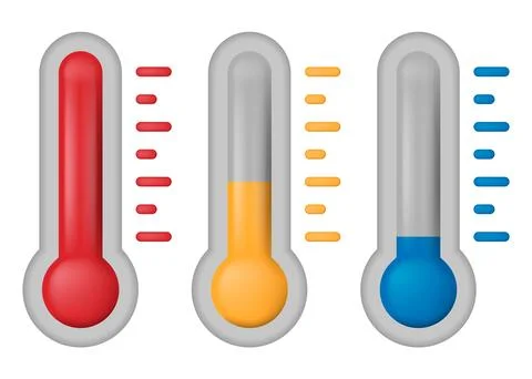 Temperature Symbol Set . Thermometer showing the temperature . Thermometer .. Stock Illustration