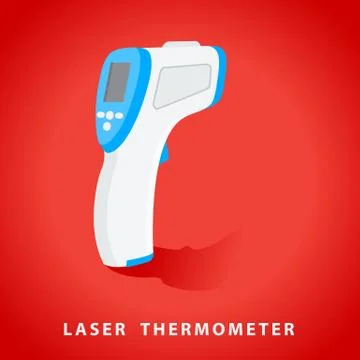 Temperature thermometer gun, Laser sensor Stock Illustration