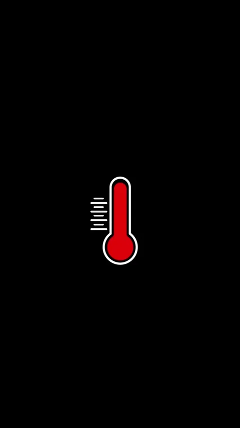 Temperature on thermometer rises animation. Indicator wheatear icon. Thermometer Stock Footage 317663571