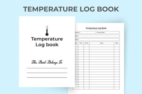 Temperature tracker KDP interior notebook. Patient health information and fev Stock Illustration