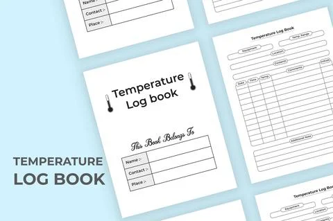 Temperature tracker log book KDP interior. Medical equipment and patient body Stock Illustration