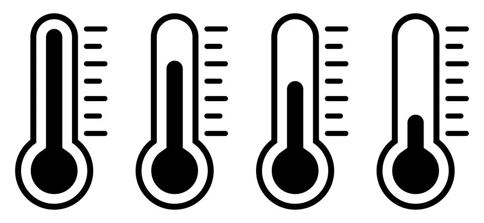 Temperature vector icon set Stock Illustration