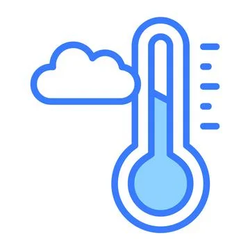 Temperature  vector outline icon. Modern colored outline symbols. Collectio.. Stock Illustration