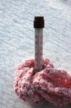 Temperature in winter Stock Photos