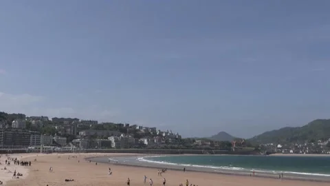 Temperatures to drop across Spain's Basque Country amid cloudy intervals, San Se 스톡 동영상 333260258