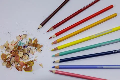 Tempered colored pencils Stock Photos