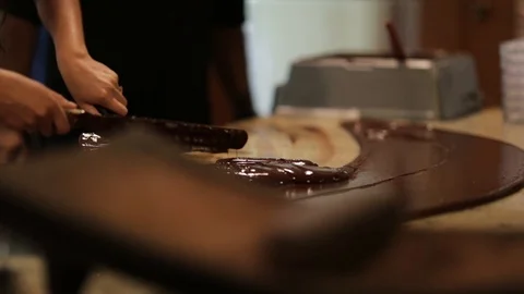 Tempering Chocolate Making Process Belize Slow Motion Shot Stock Footage 120529141