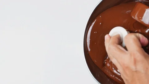 Tempering chocolate temperature for using a marble 스톡 동영상 94227136