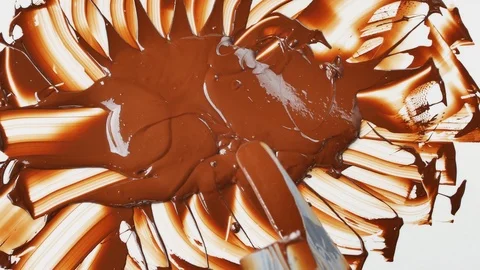 Tempering chocolate temperature for using a marble Video stock 94227480