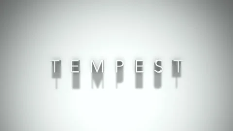 Tempest 3D title animation with shadows on a white background Stock Footage 297571277