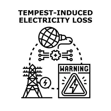 Tempest induced electricity loss concept vector illustration Illustrazione stock