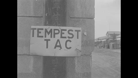 Tempest Tac sign and two U.S. generals chat, United States Stock Footage 109494656
