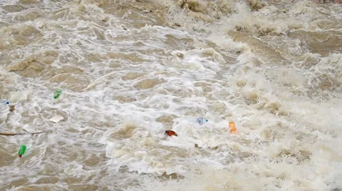 Tempestuous flow of the river Stock Footage 38307439