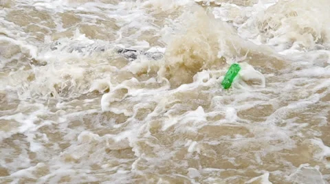 Tempestuous flow of the river Stock Footage 38309844