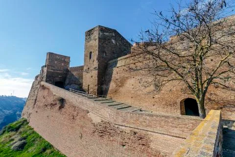 The Templar castle of Monzon. Of Arab origin (10th century) Huesca Spain Fotos Stock