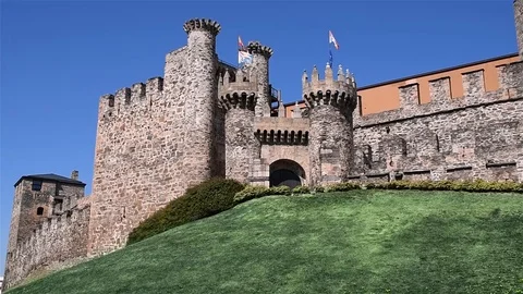 Templar castle in Ponferrada Stock Footage 106256890