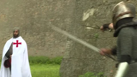 Templar knights captured Stock Footage 140599481
