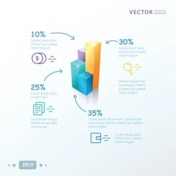 Template 3D Cube blue, yellow, purple color. Stock Illustration