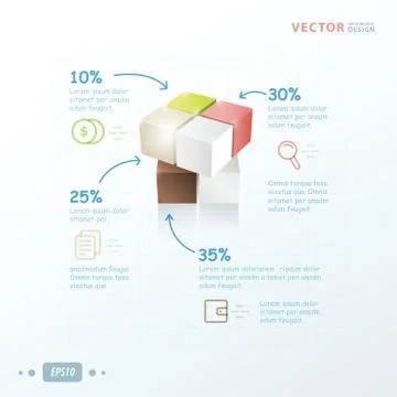Template 3D Cube infographic Stock Illustration
