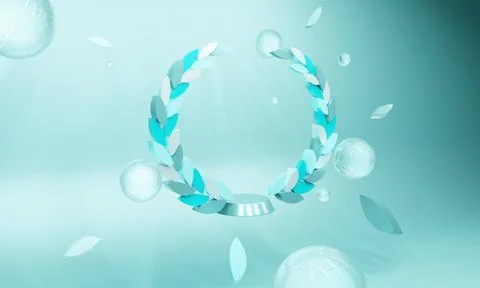 Template with 3D elements. Abstract background blue and white colo Stock Illustration