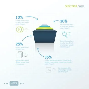 Template 3D green, blue, gray color Stock Illustration