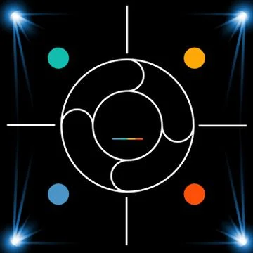 Template 4 position for information on dark background. Illustrazione stock