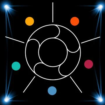 Template 5 position for information on dark background. Stock Illustration