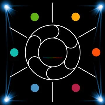 Template 6 position for information on dark background. Stock Illustration