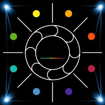 Template 8 position for information on dark background. Stock Illustration