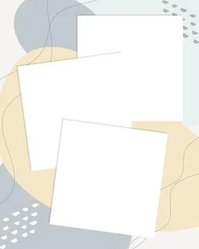 Template abstract boho style photobook social stories layout, banner and Stock Illustration