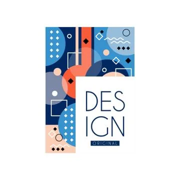 Template of abstract card with place for text. Colorful geometric pattern Stock Illustration