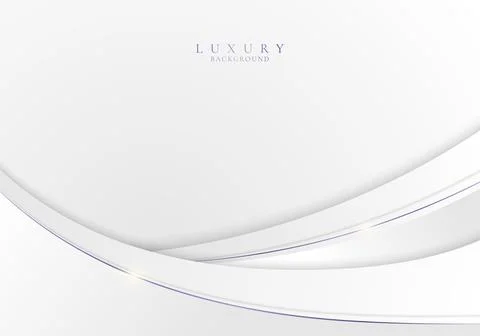 Template abstract elegant white curved shape layer with purple lines on clean Stock Illustration