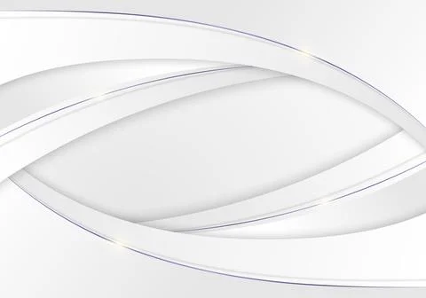 Template abstract elegant white curved shape layer with purple lines on clean Stock Illustration