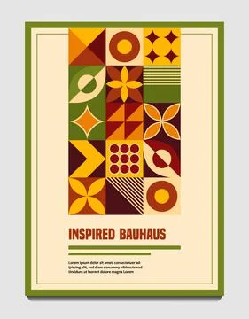 Template with abstract geometric forms. Bauhaus style. Vector Stock Illustration