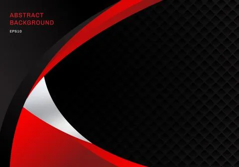 Template abstract red and black contrast corporate business curves background Stock Illustration