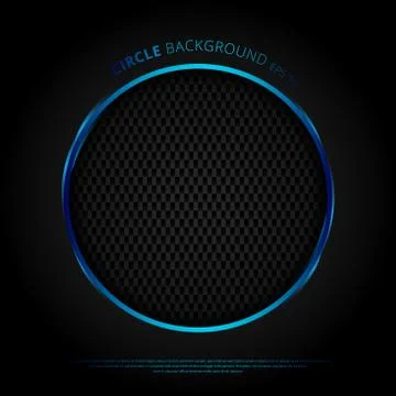 Template abstract technology style circle metallic blue shiny color black fra Stock Illustration