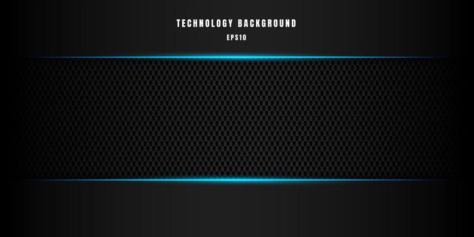 Template abstract technology style metallic blue shiny color black frame layo Stock Illustration