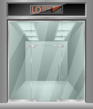 Template for advertising 3d store front facade. Exterior horizontal empty shop Stock Illustration
