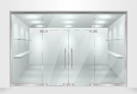 Template for advertising 3d store front facade. Exterior horizontal empty shop Stock Illustration