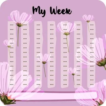 Template for agenda, schedule, planners, checklists, bullet journal notebook  イラスト素材